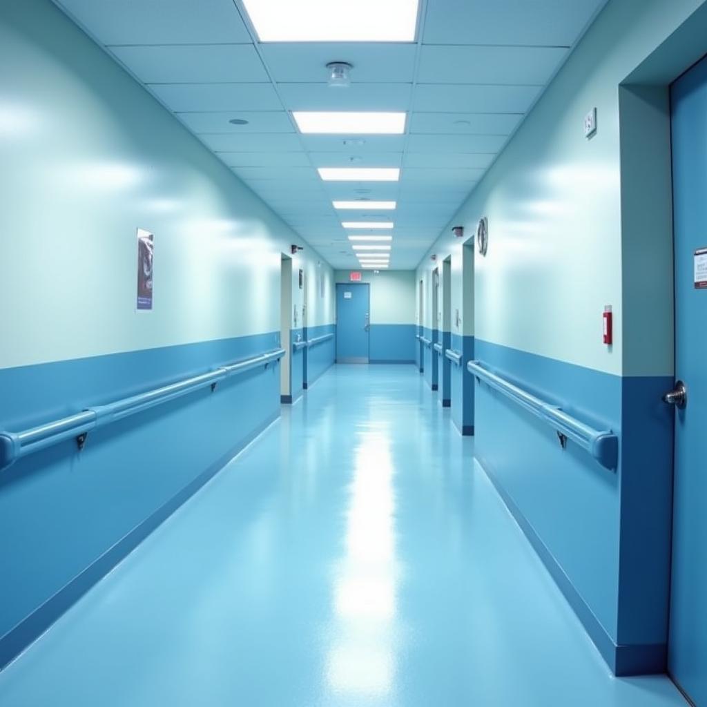 Hospital Corridor with Durable, Easy-to-Clean Paint