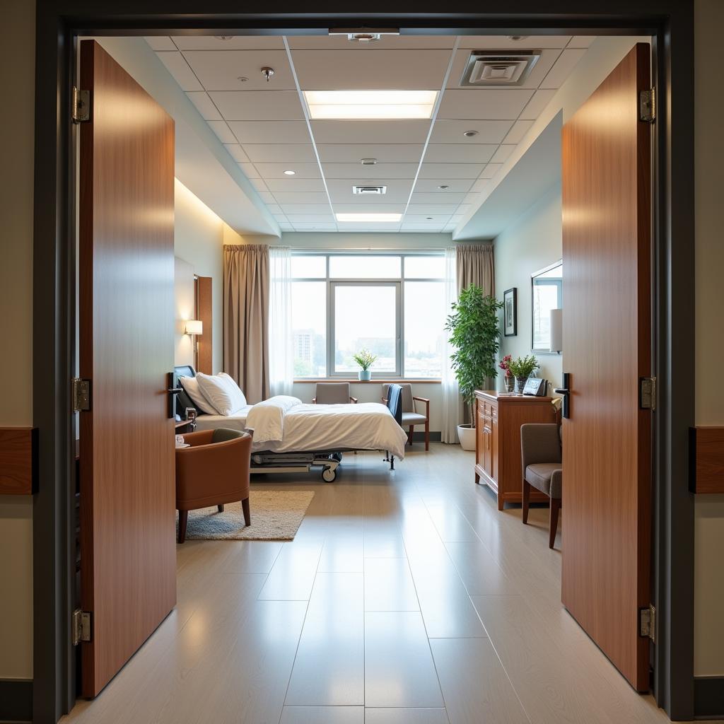 Comfortable patient room at Hospital de Zoquipan