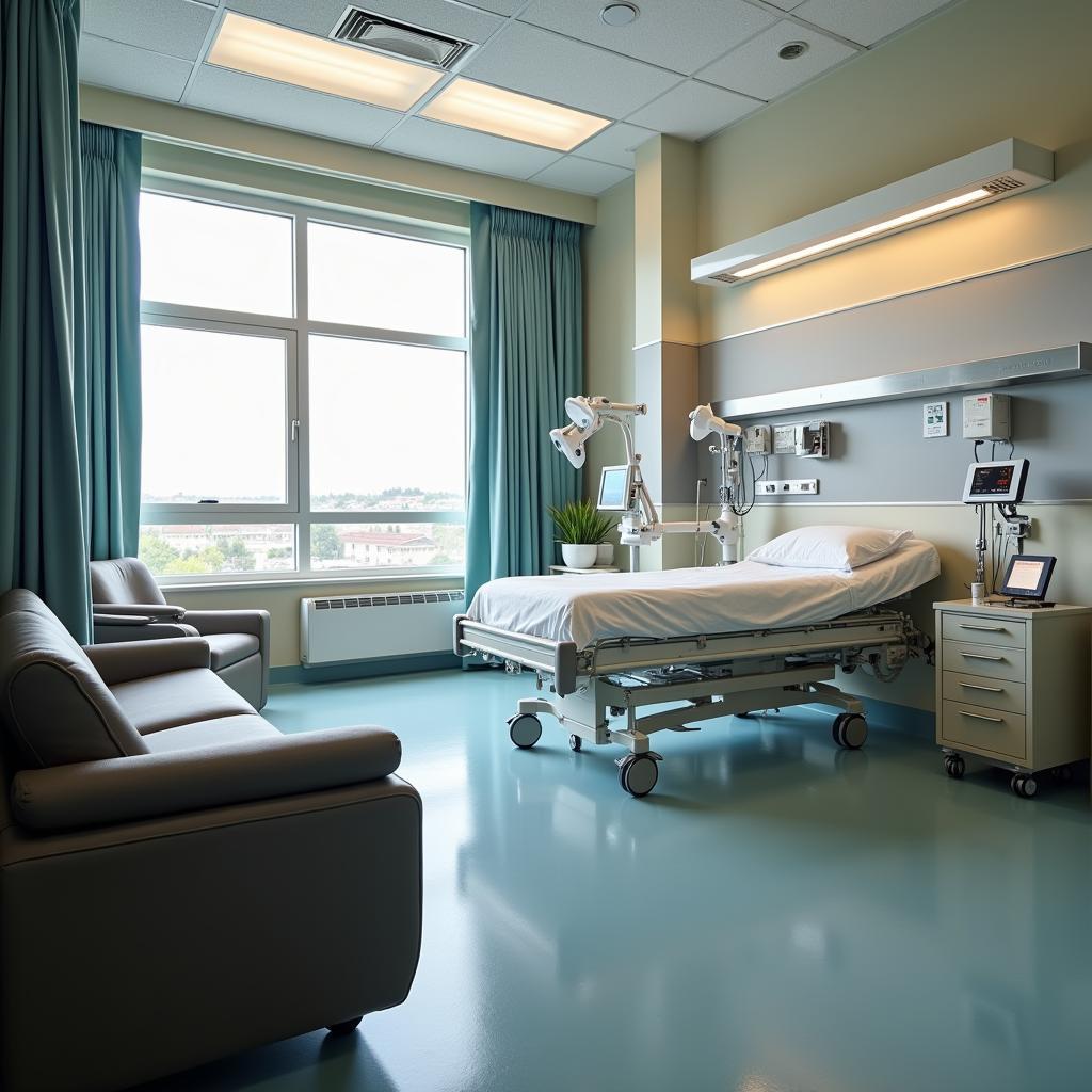 Patient room at Hospital dos Lusíadas