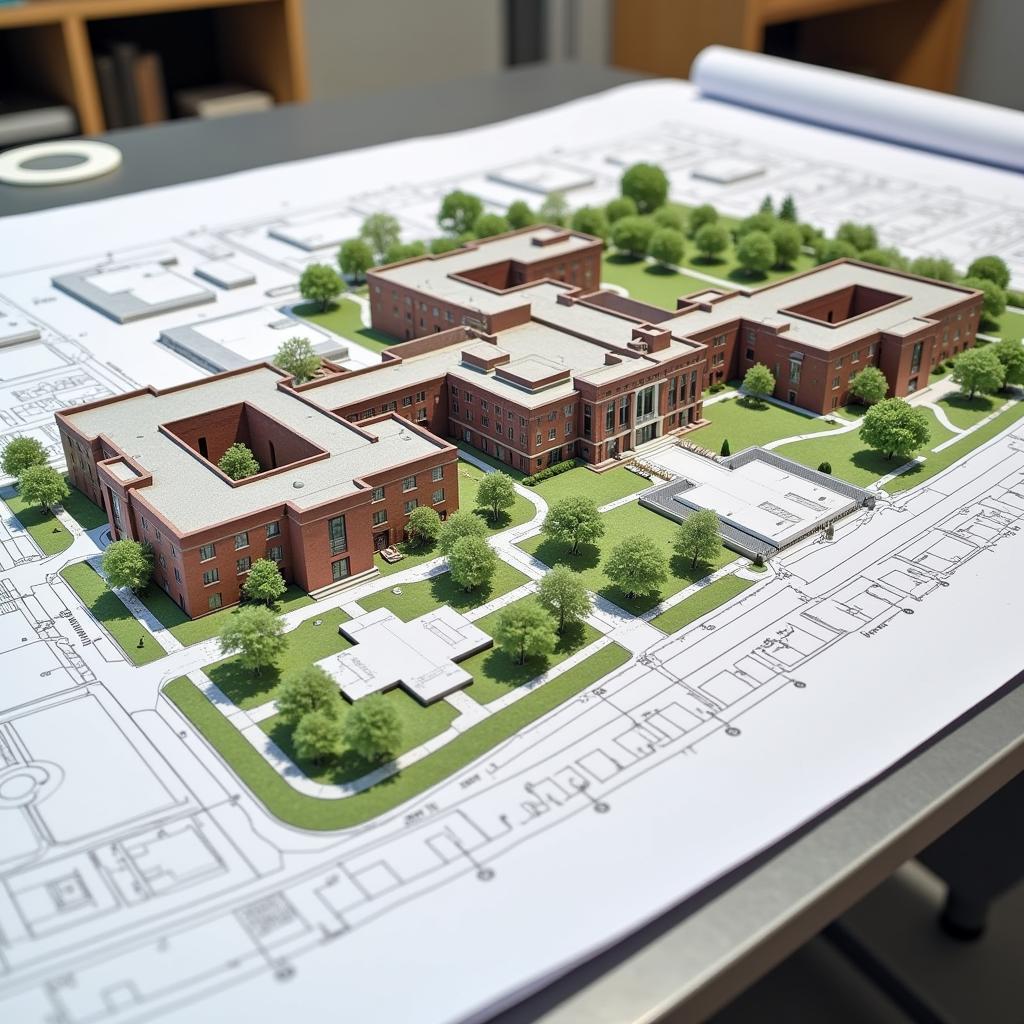 Architectural plans for hospital redevelopment