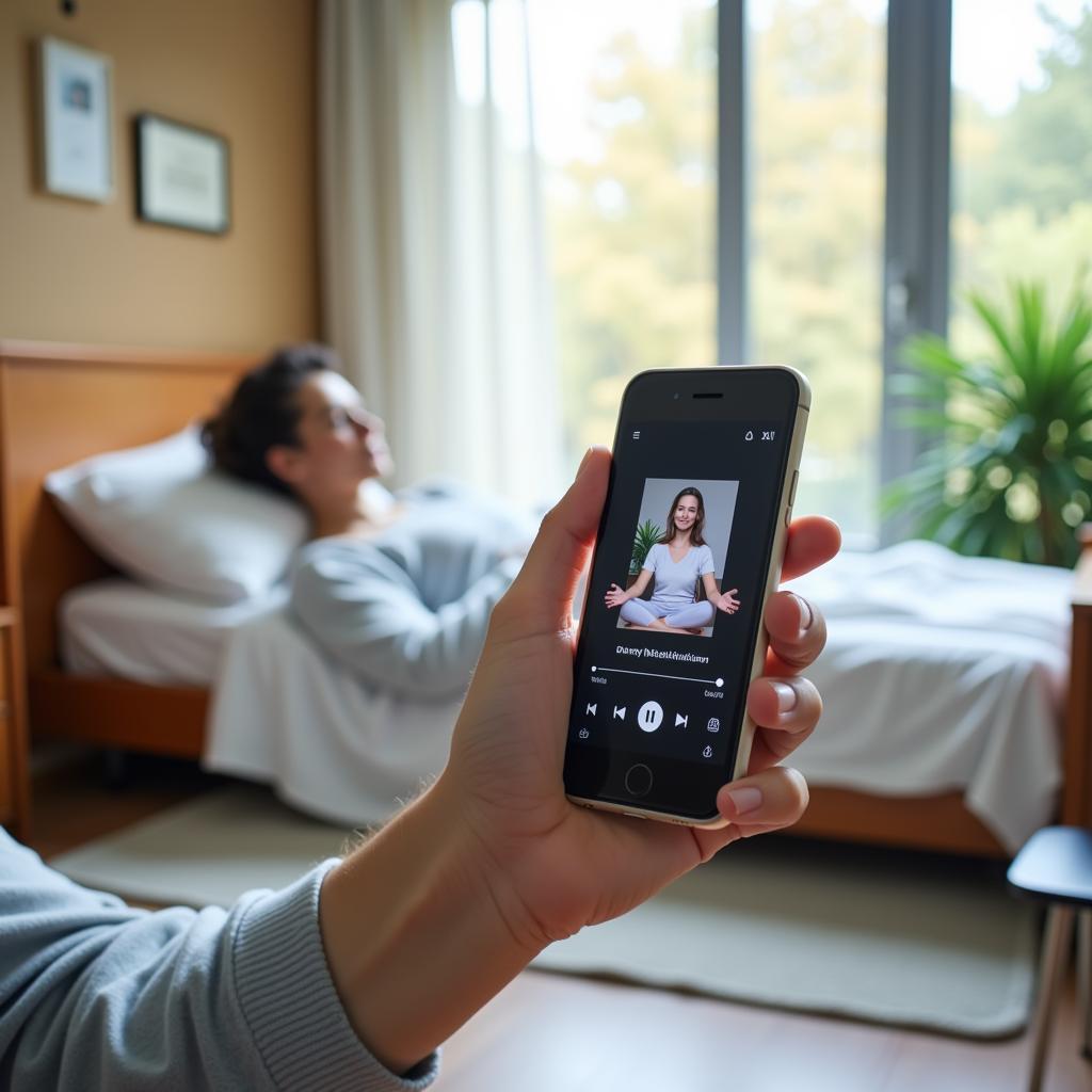 Meditation and Stretching in a Hospital Room