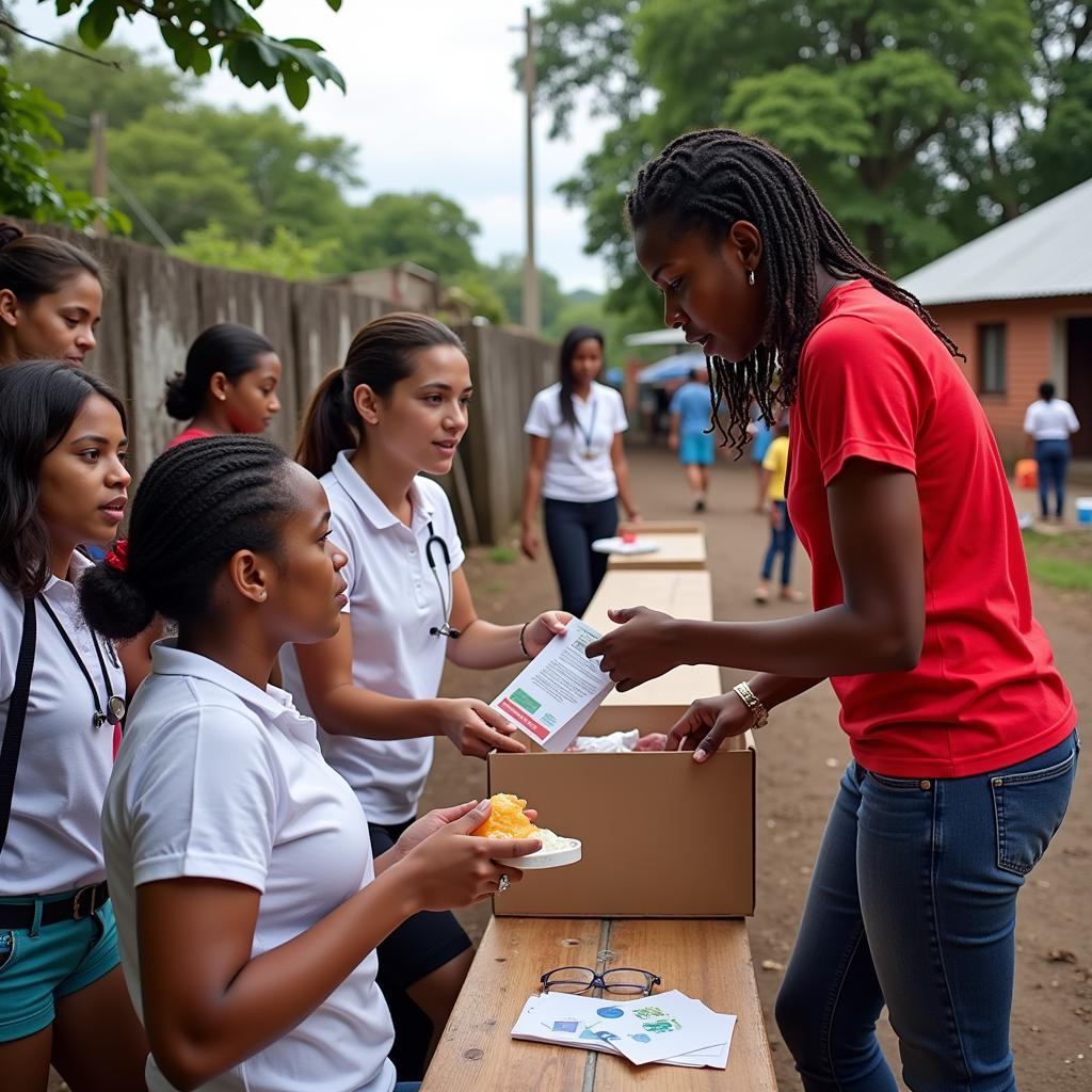 Volunteers Participating in Community Outreach in Jamaica