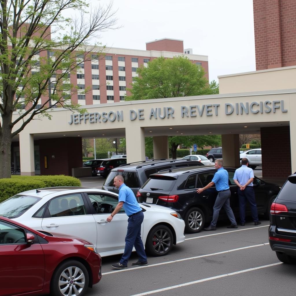 Exiting Jefferson Hospital Valet Parking Area