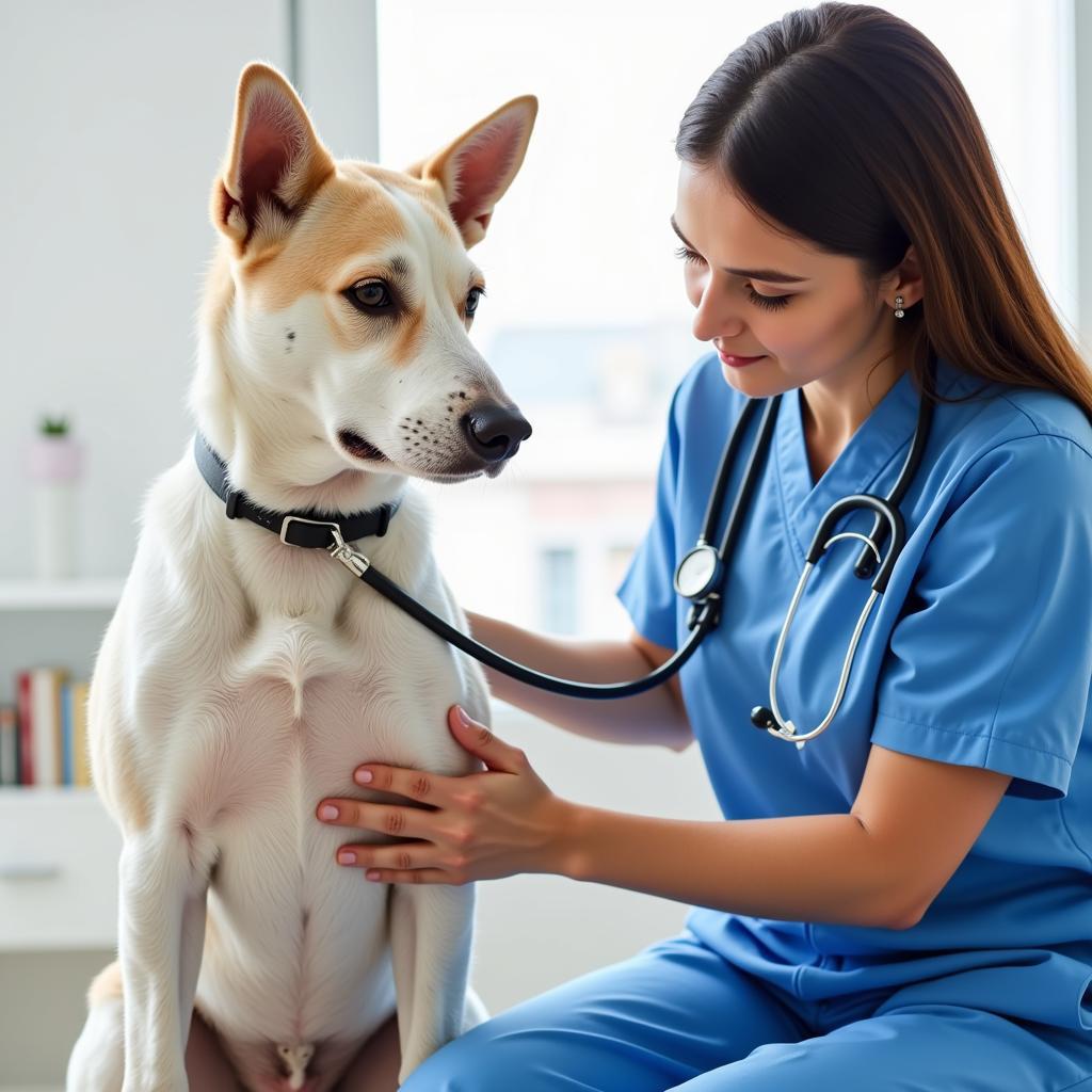 Veterinarian Conducting a Thorough Examination