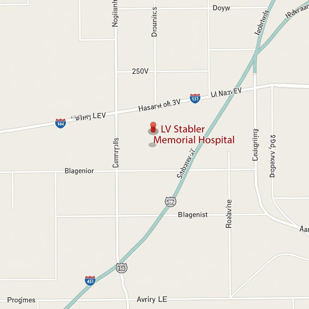 Map Showing the Location of LV Stabler Memorial Hospital