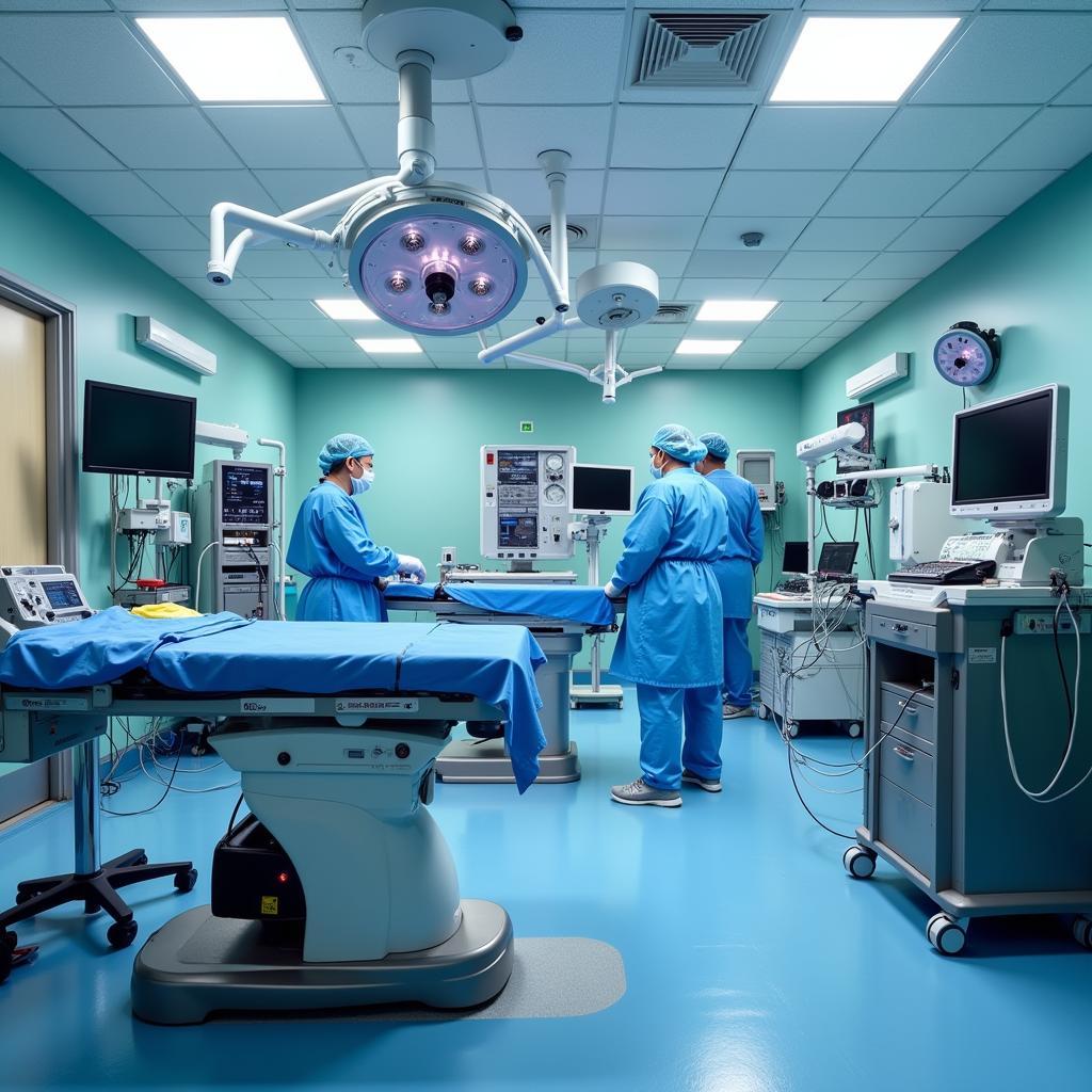 Advanced medical equipment in a sterile operating room