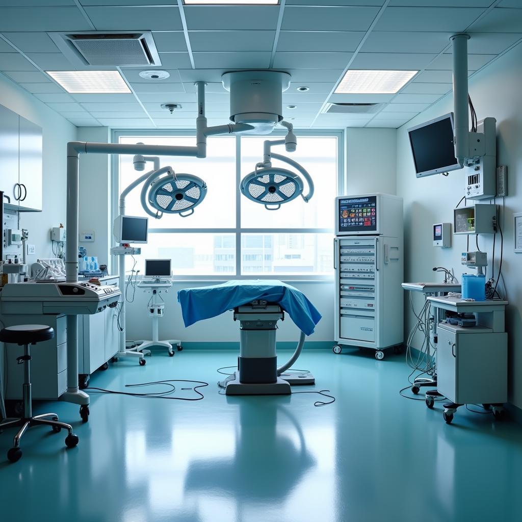 A state-of-the-art operating room with advanced medical equipment