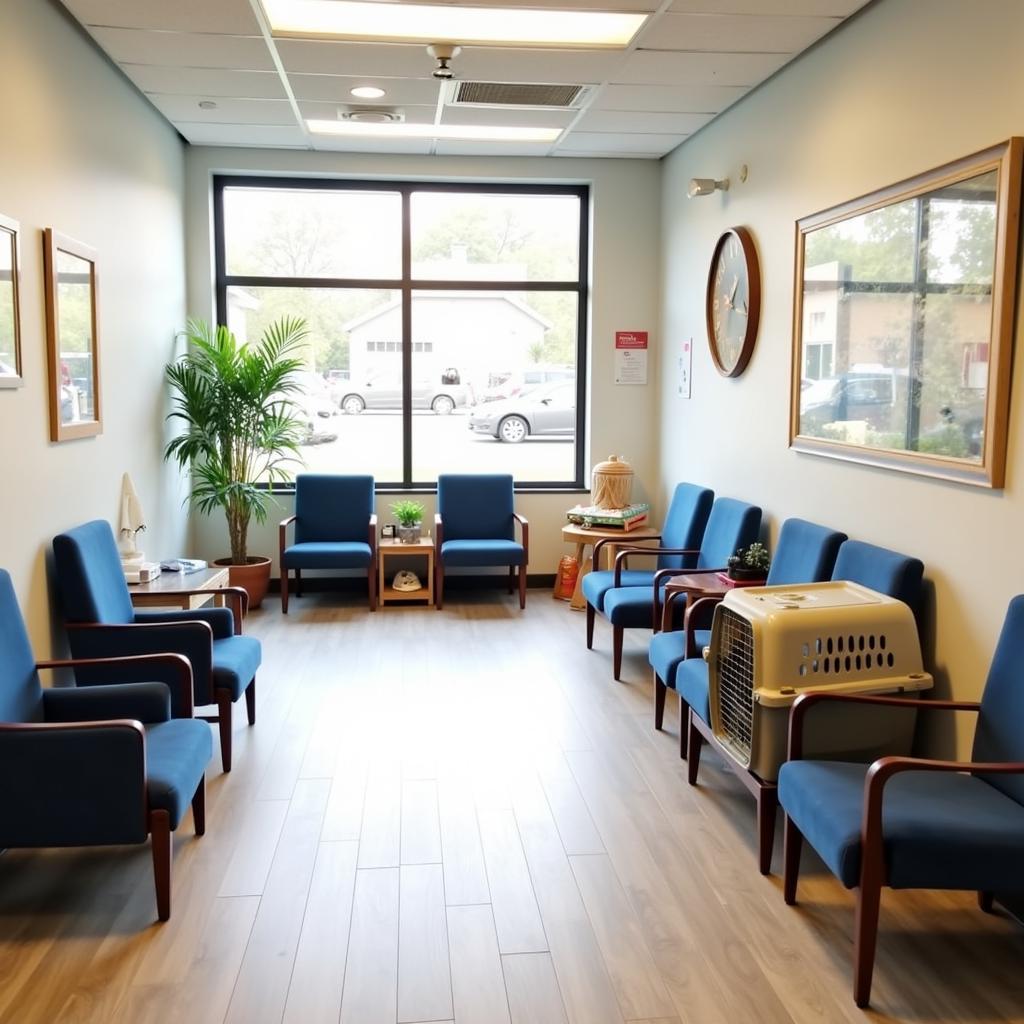 Modern and comfortable waiting area of a Baldwin Park veterinary hospital.