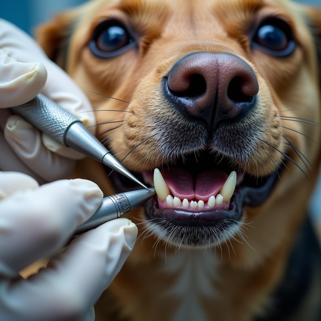 Veterinary dental procedure in progress in North Davidson