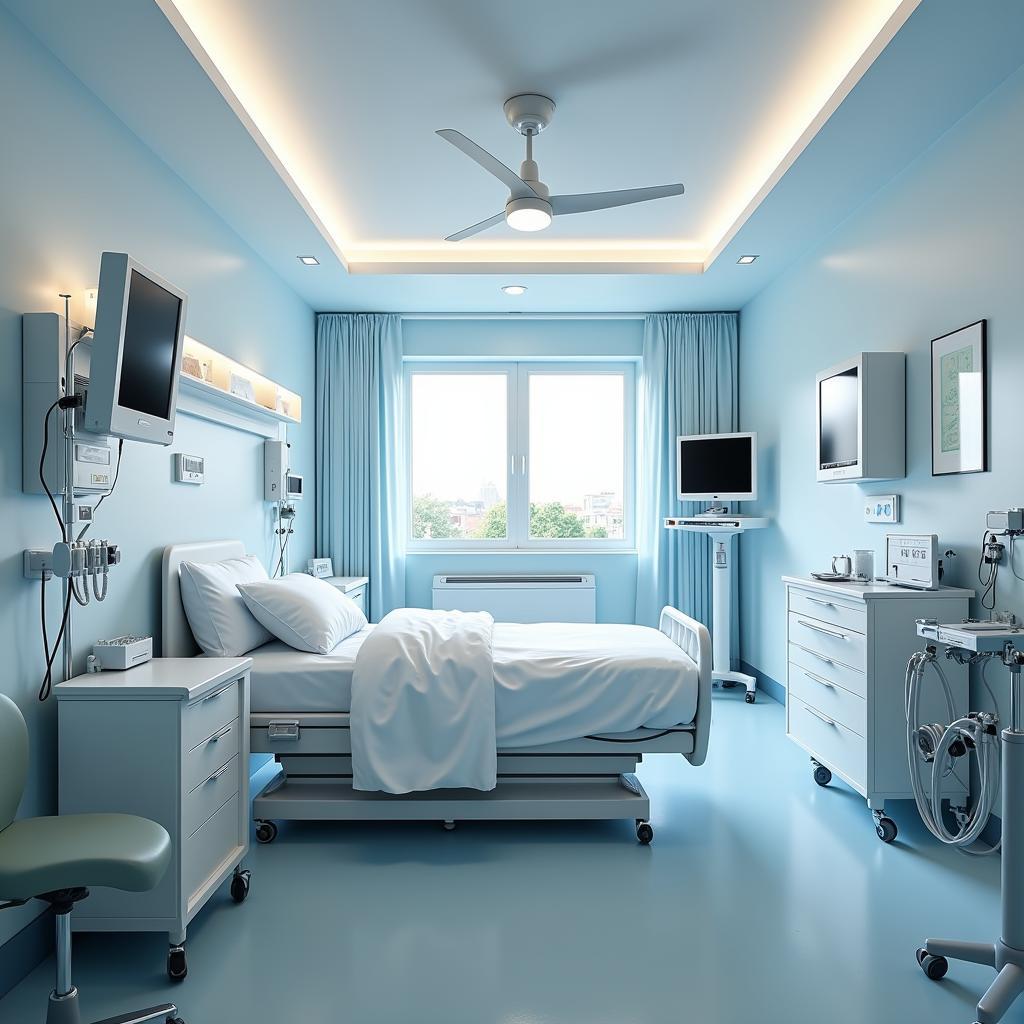 A comfortable and well-equipped patient room in an Osceola, Arkansas hospital