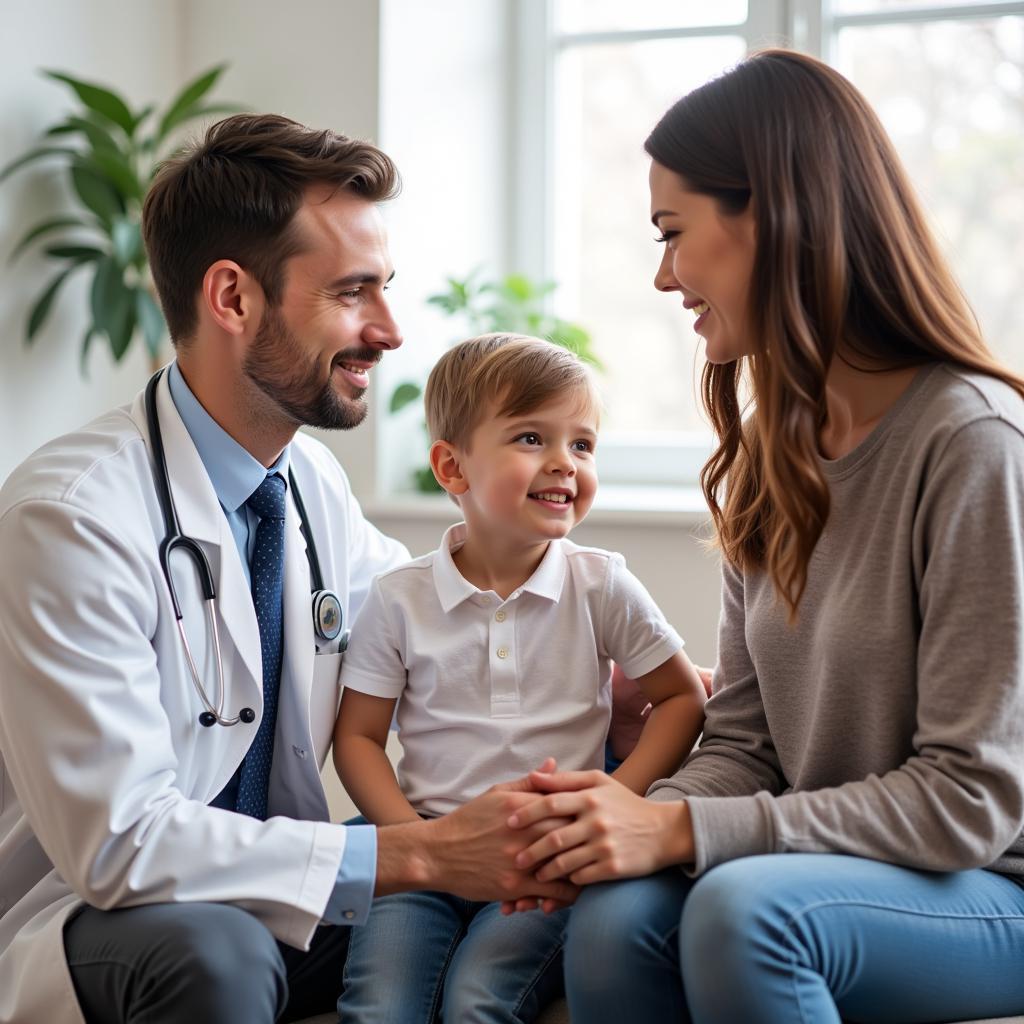 Parent and Child Talking to Doctor