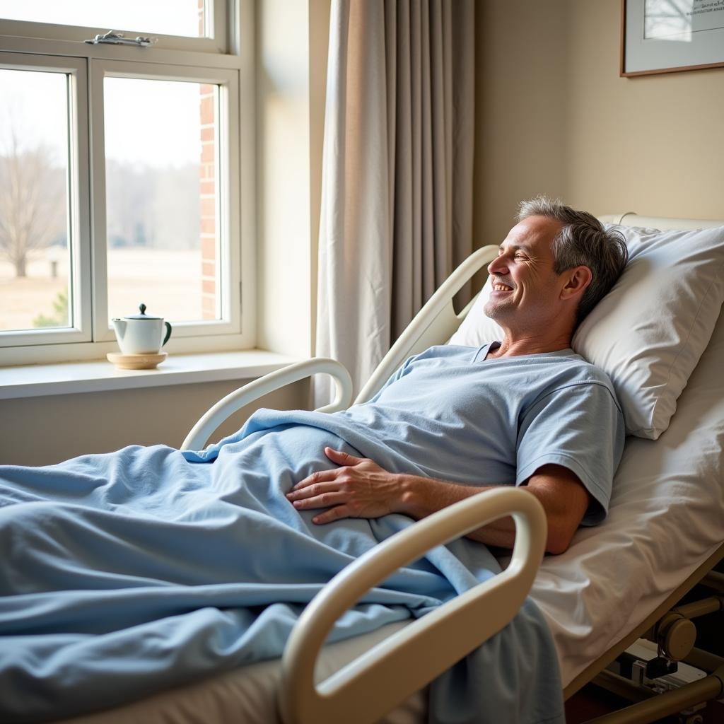 Patient Comfortably Using a Rented Hospital Bed in Milwaukee