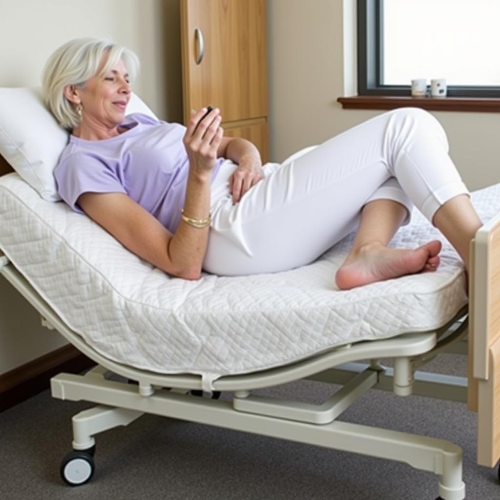 Patient Relaxing in a Hospital Chair Bed