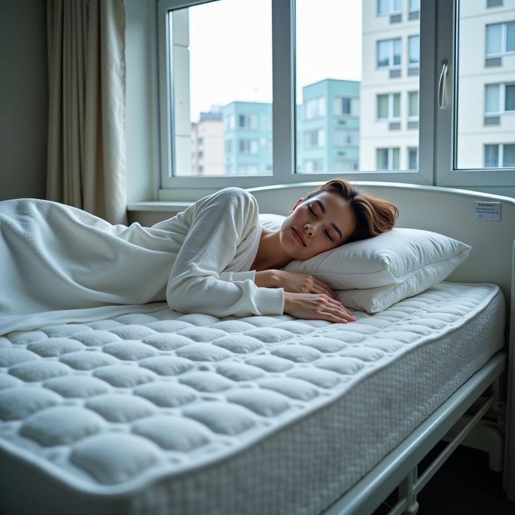 Patient Sleeping Comfortably on Waffle Mattress