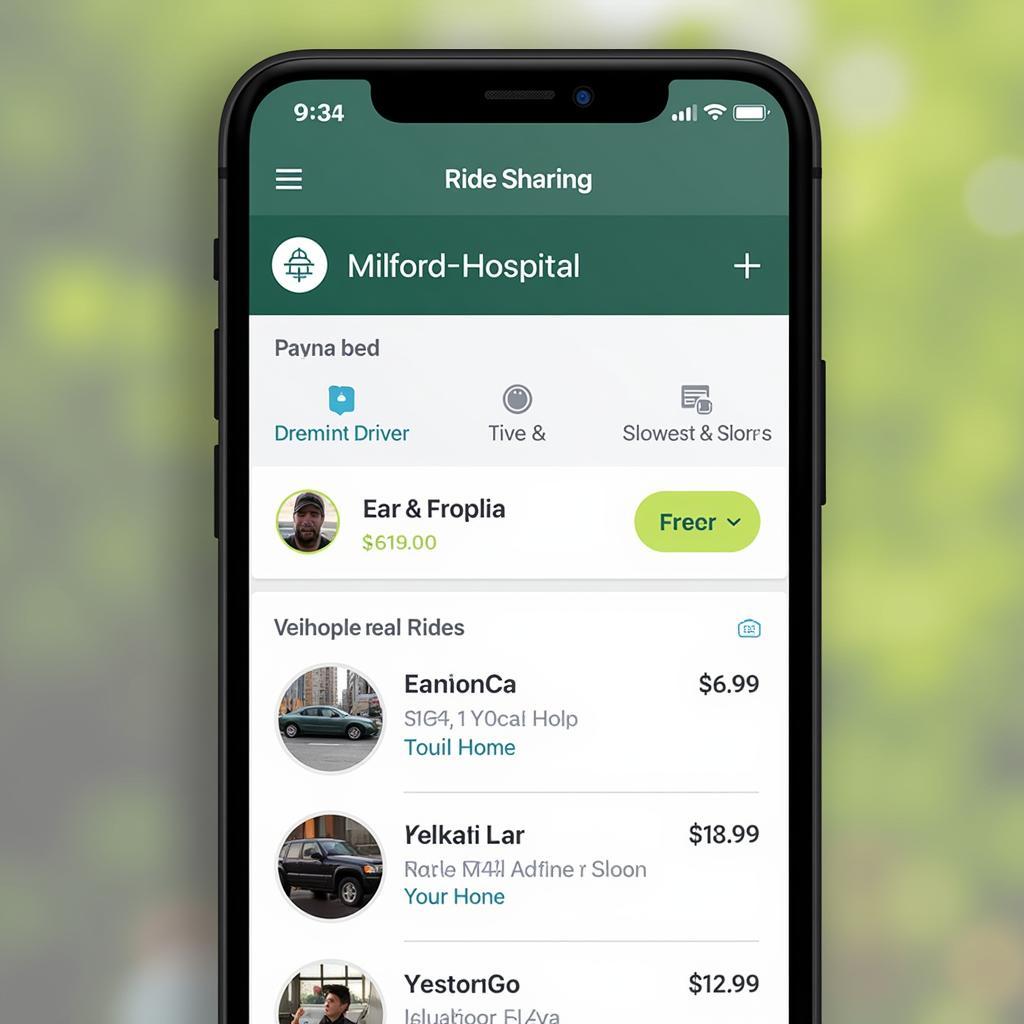 Using a ride-sharing app to get to Milford Hospital