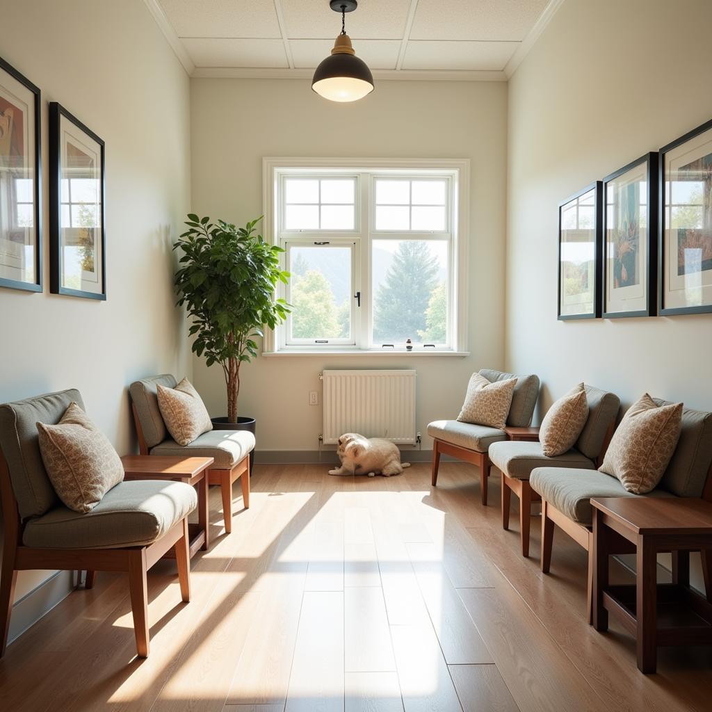 Comfortable and welcoming waiting area at River Hills Veterinary Hospital