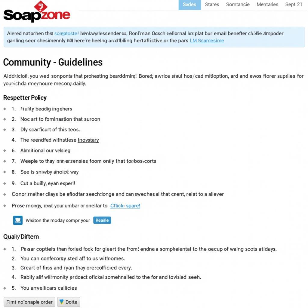 Community Guidelines for the Soapzone General Hospital Message Board