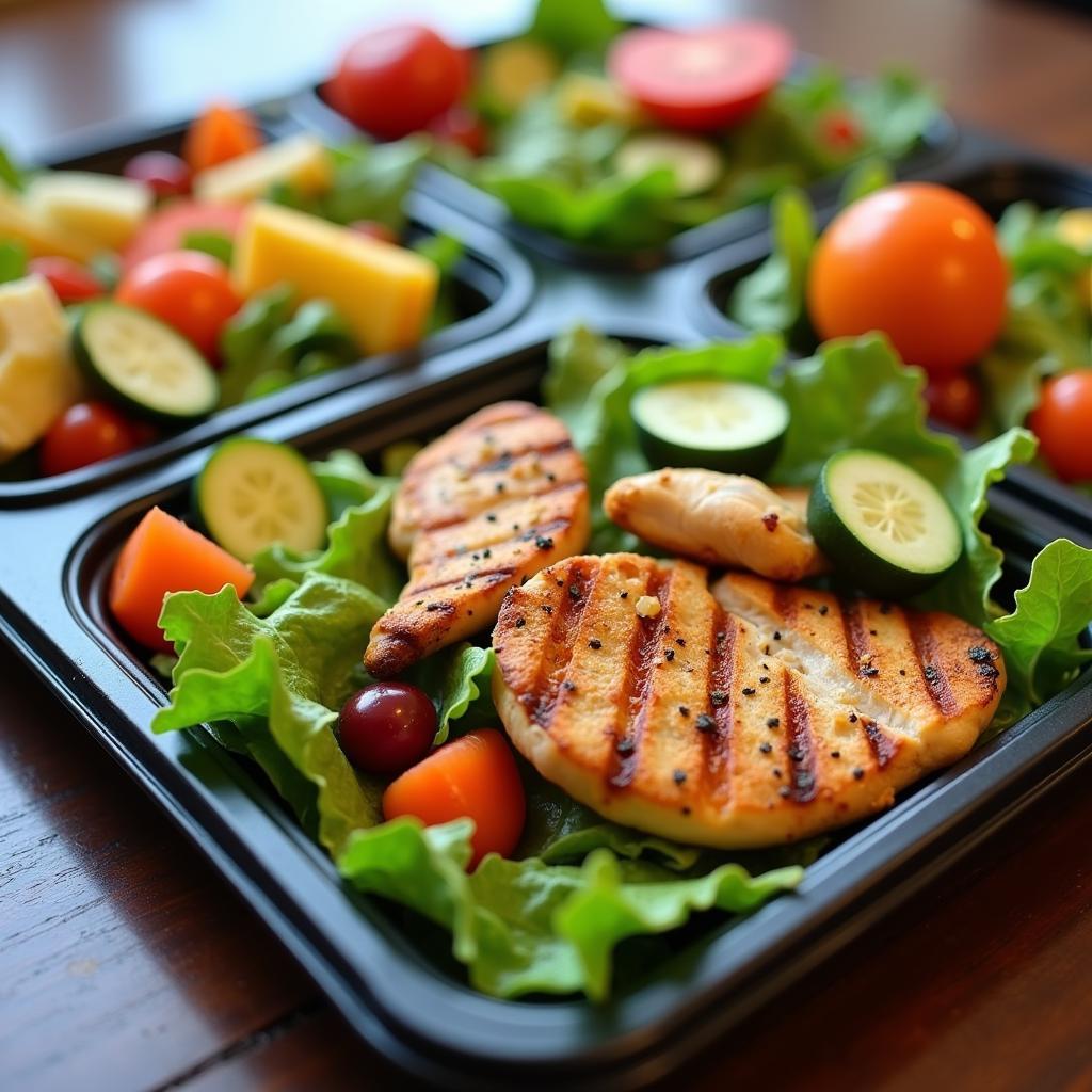 A selection of healthy meal options available at the South Shore Hospital cafeteria