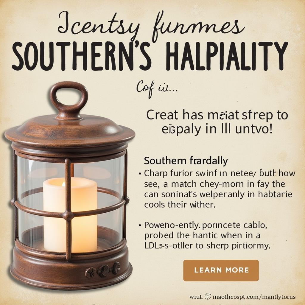 Southern Hospitality Scentsy Warmer in Rustic Farmhouse Style