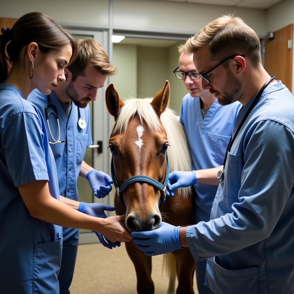 Team of specialized equine veterinarians