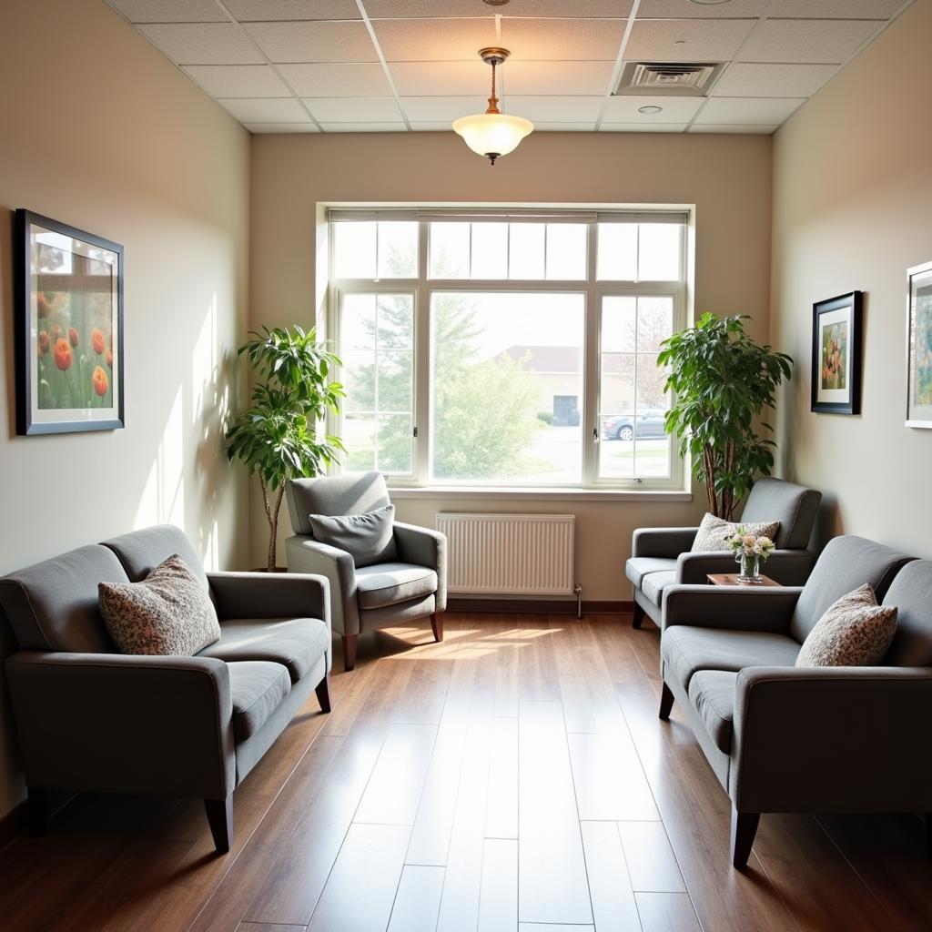 The spacious and comfortable waiting area at St. Joseph's Hospital.