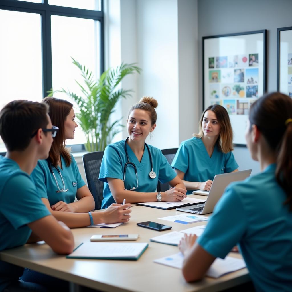 Sumner Regional Hospital staff participating in a training session in a modern conference room.