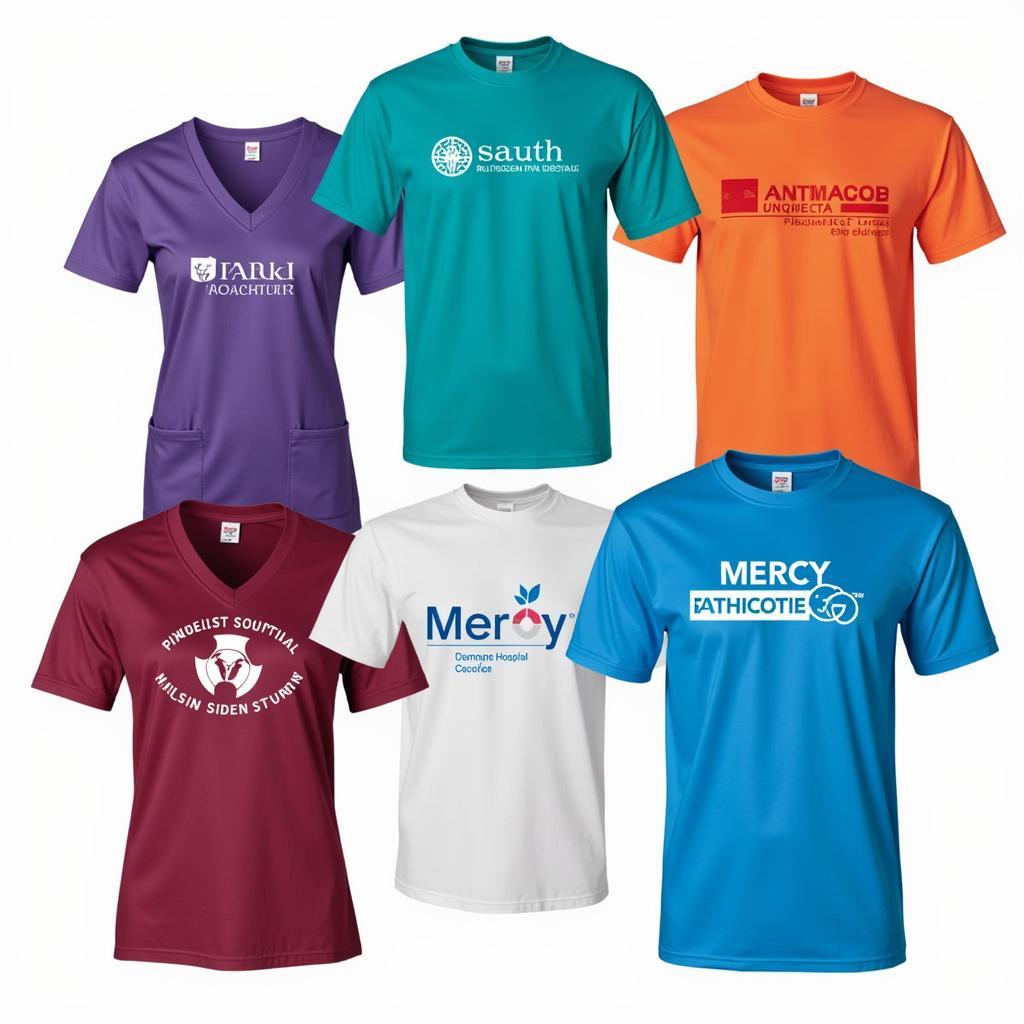 Variety of Mercy Hospital T-shirts