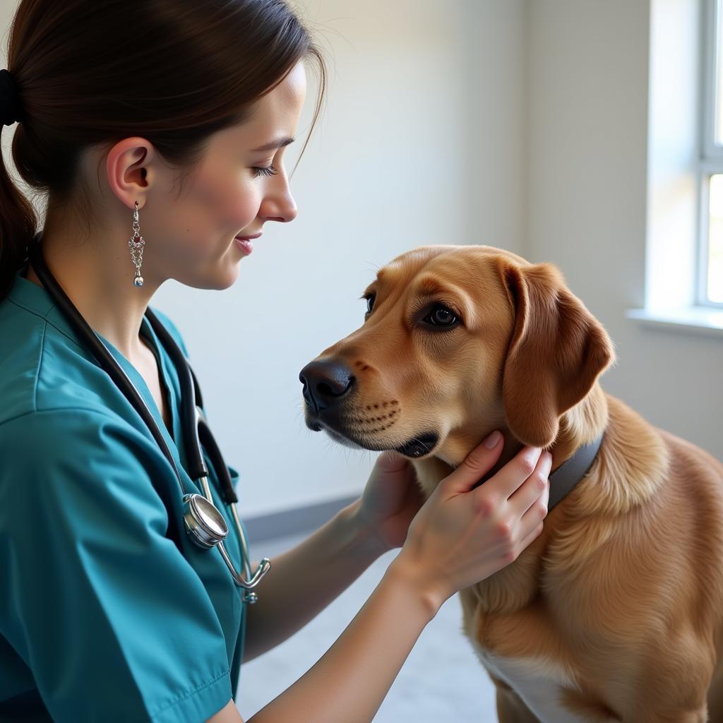 Veterinarian Examining a Dog at McClure St Clinic