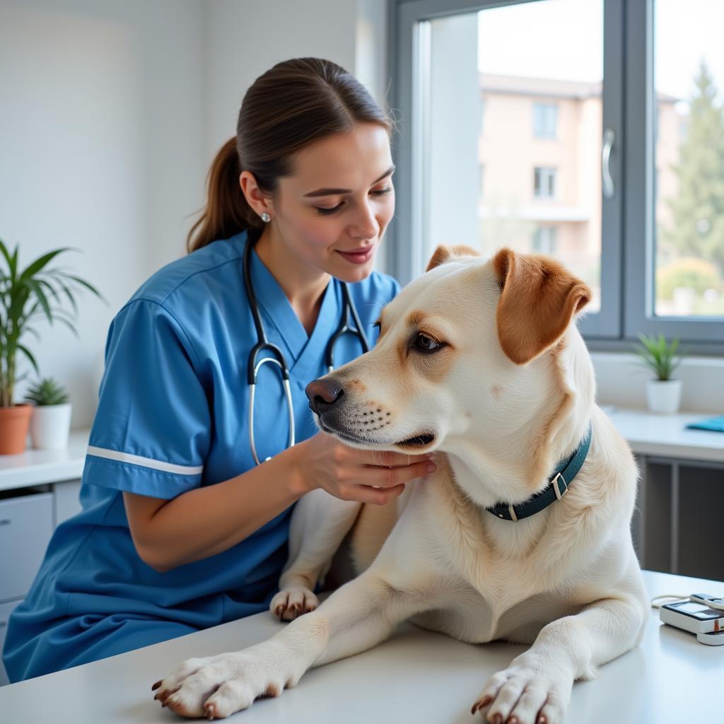 Veterinarian Examining Dog at Expressway Animal Hospital