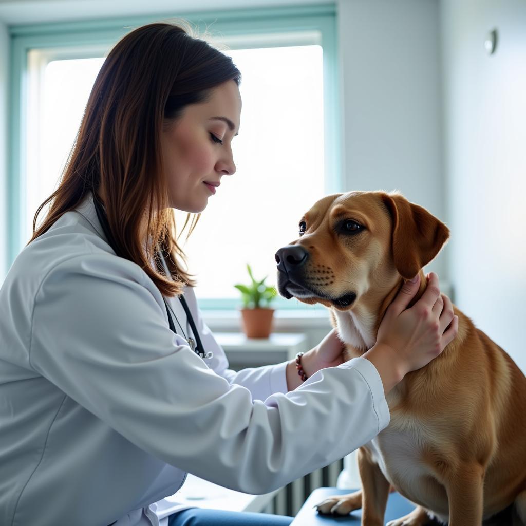 Veterinarian Examining a Dog in Lake Havasu City