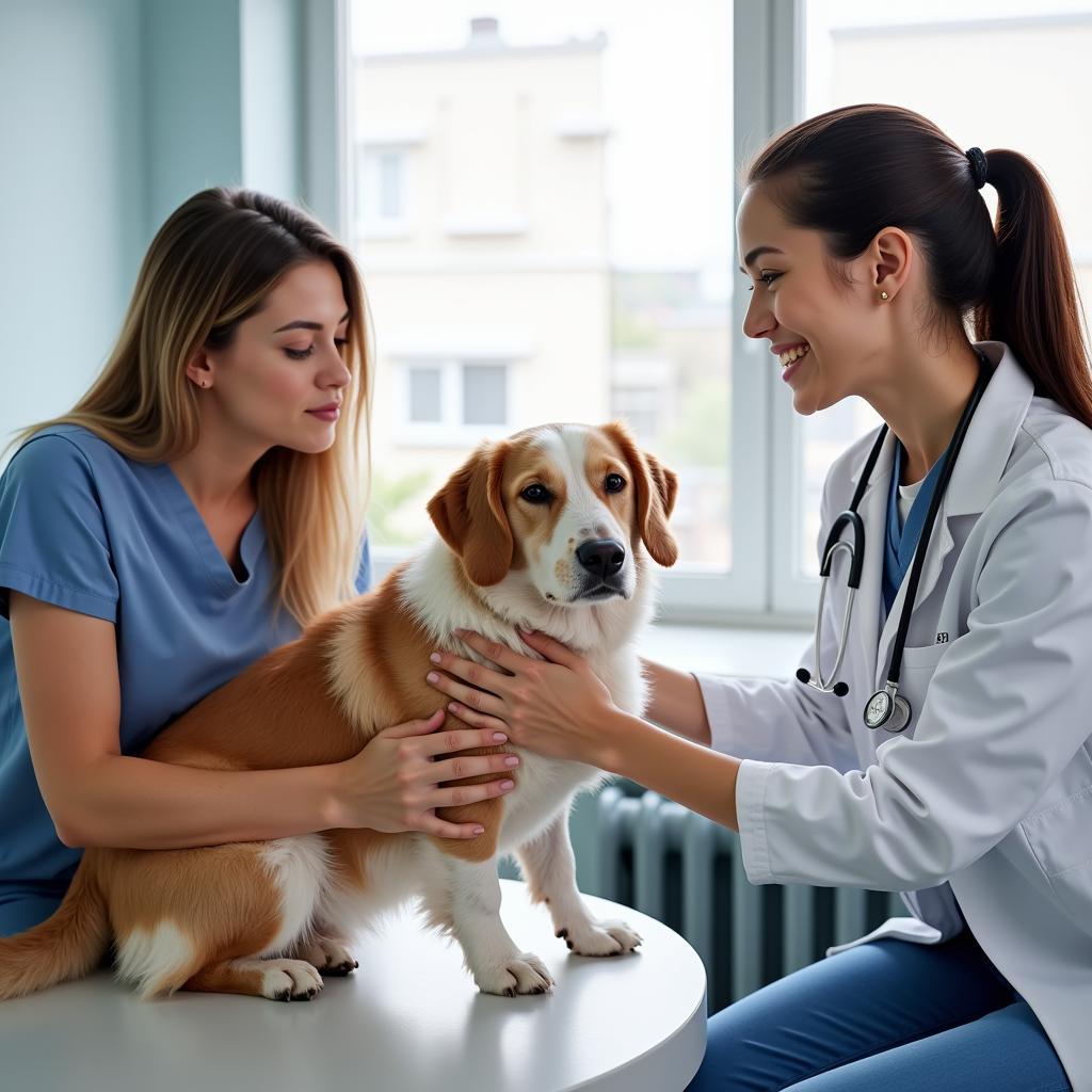 Veterinarian Examining a Dog in Sevierville