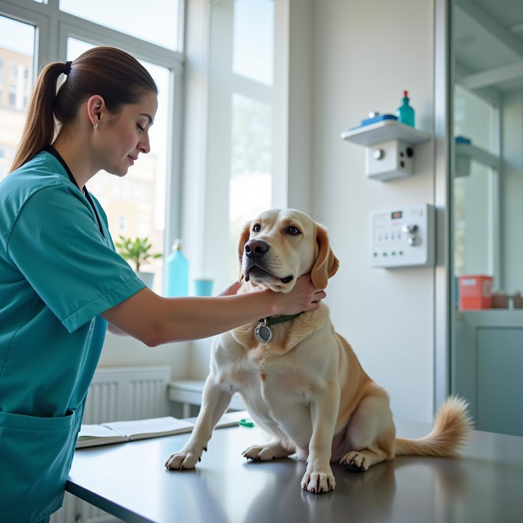 Veterinarian Examining a Pet