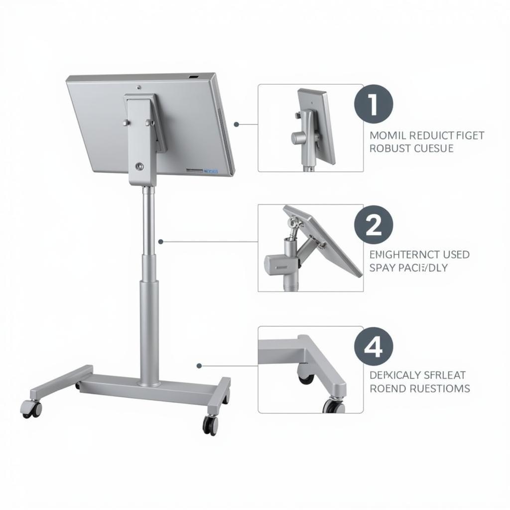 An adjustable hospital TV tray