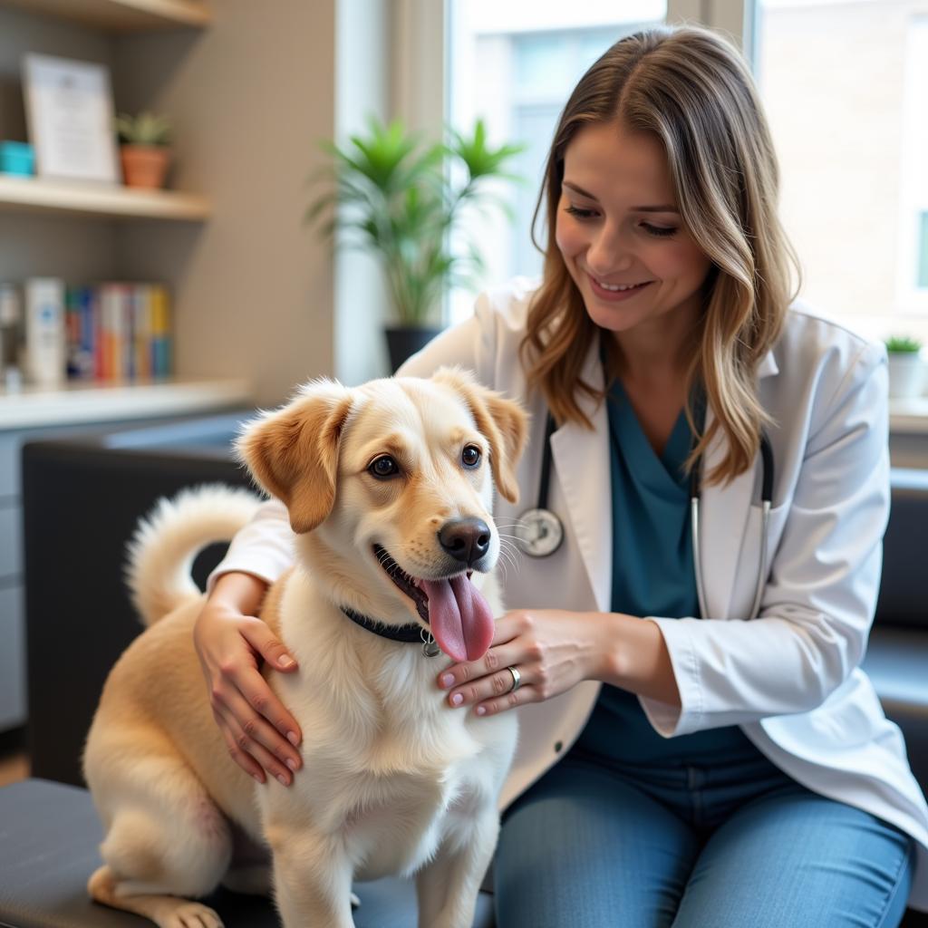 Veterinarian Examining a Dog in Aina Haina Pet Hospital