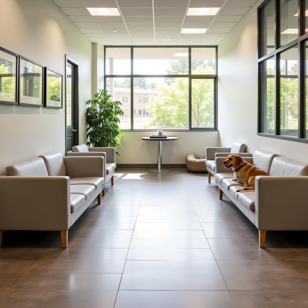 Comfortable and welcoming waiting area at Apple Creek Vet Hospital