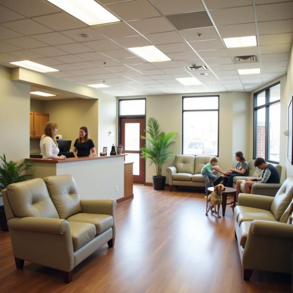 Comfortable and welcoming waiting area at Ark Animal Hospital