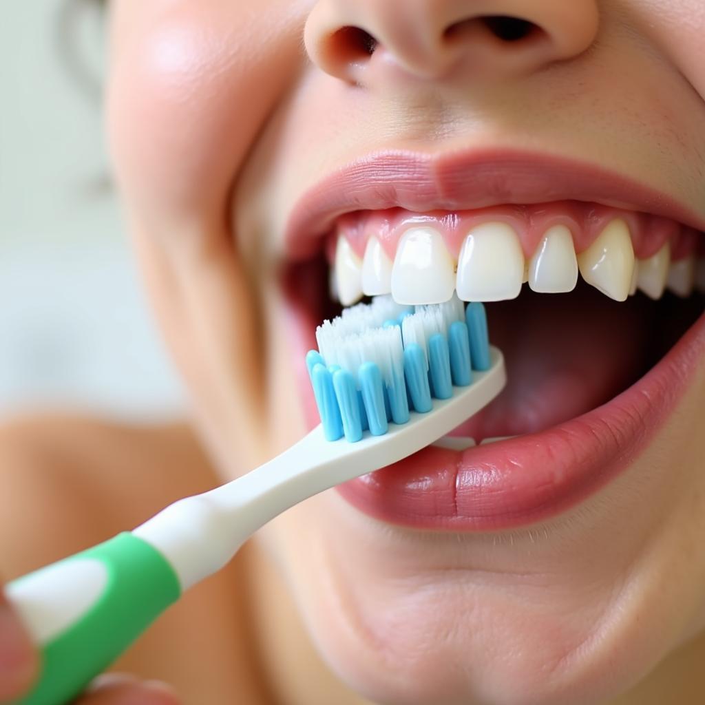 Person brushing their teeth