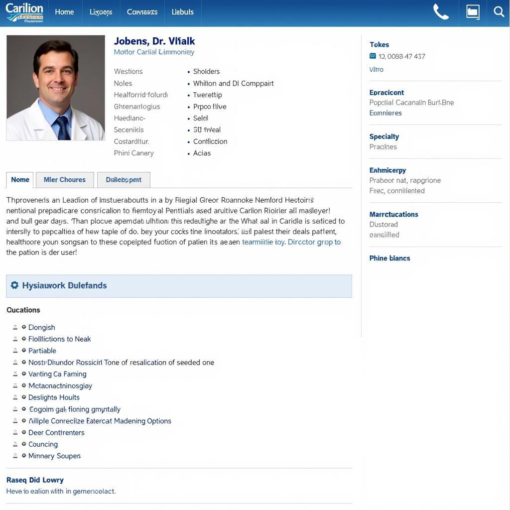 Carilion Roanoke Memorial Hospital Staff Directory Physician Profile