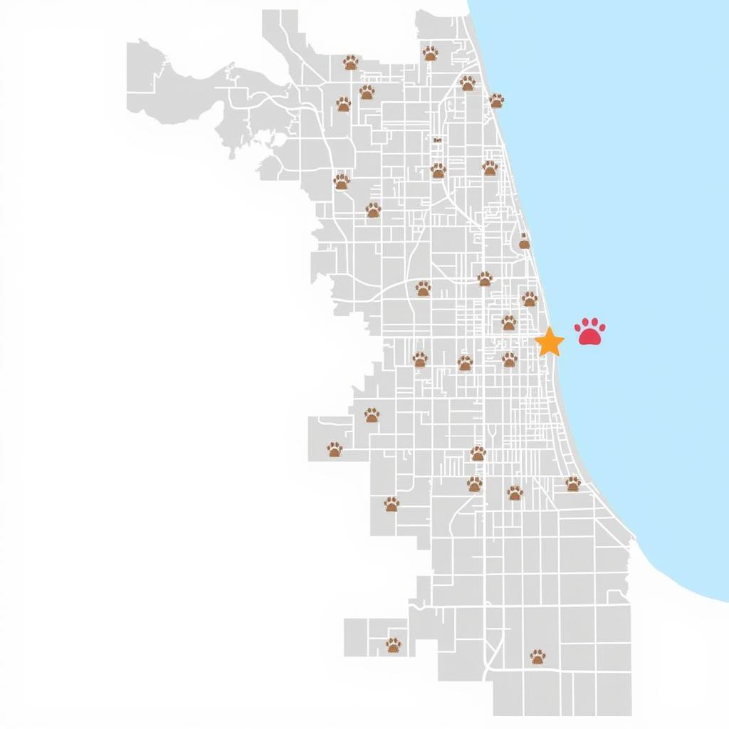 Map of Chicago Veterinary Hospitals