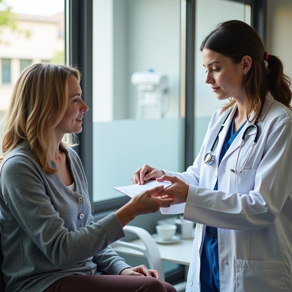 Doctor Examining Patient in Walk-In Clinic