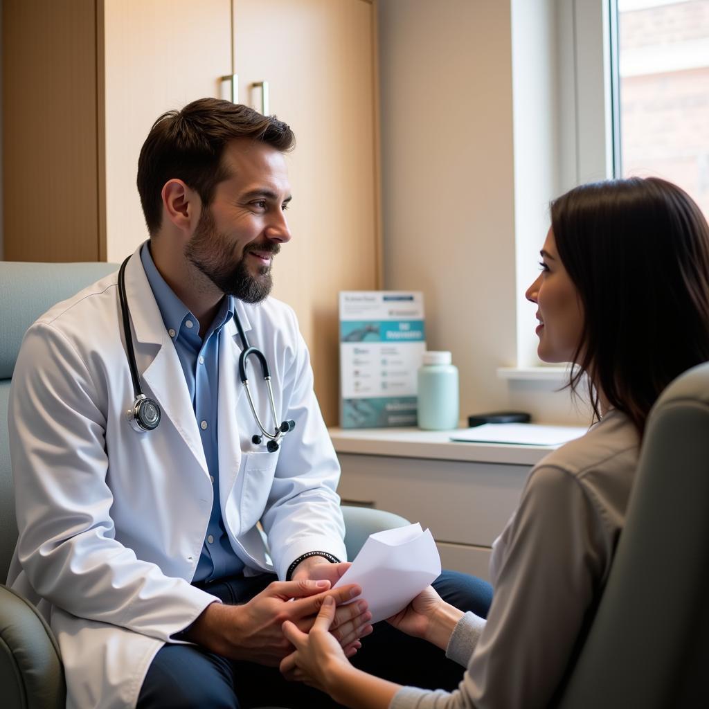 Doctor Consulting with Patient in a Hospital Room