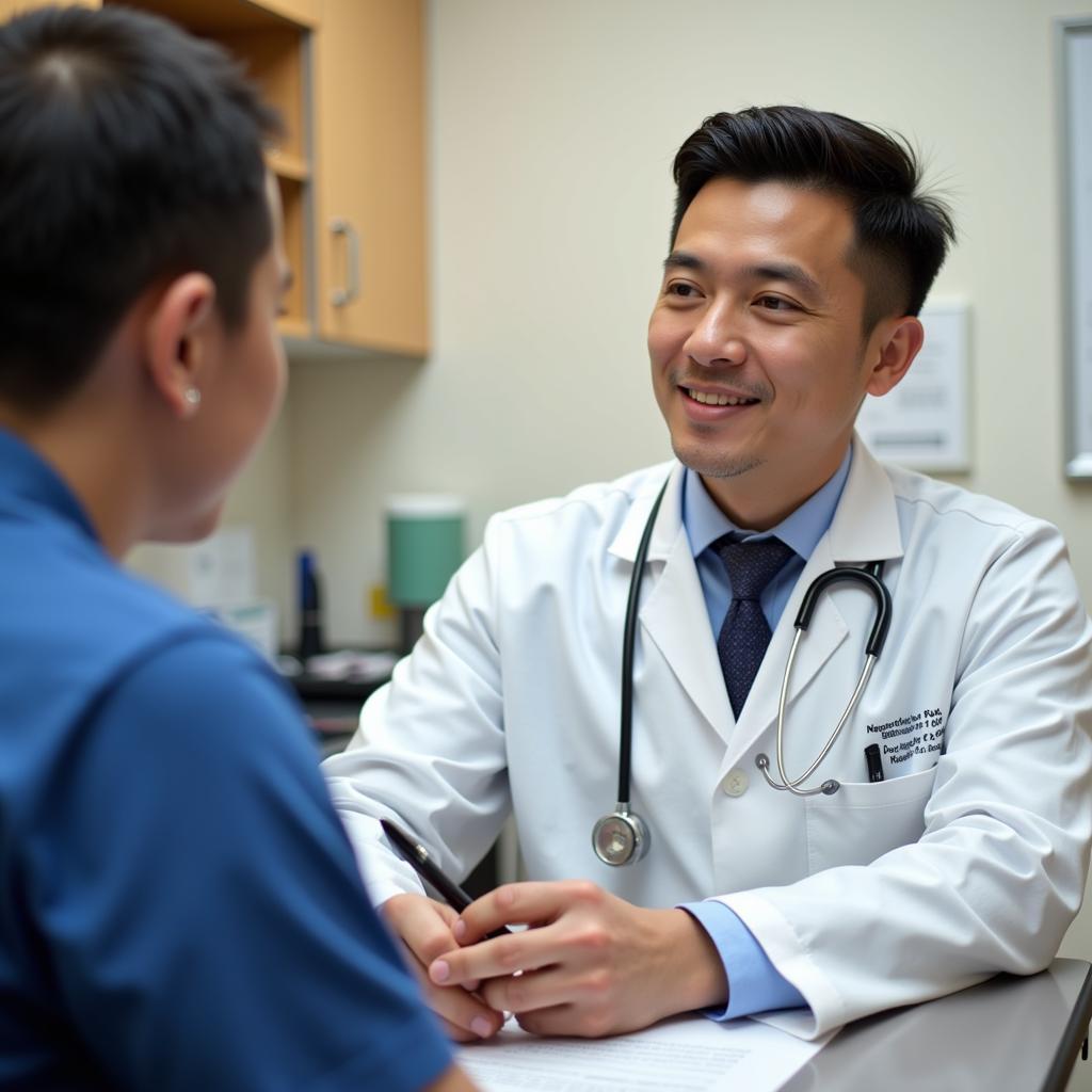 Doctor Consulting with Patient in Urgent Care Setting