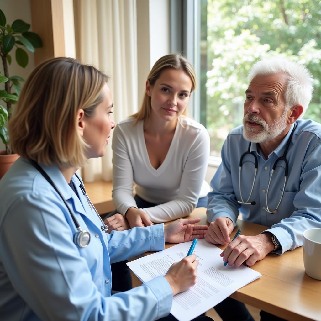 Doctor Consulting Patient About Hospital Bed Need