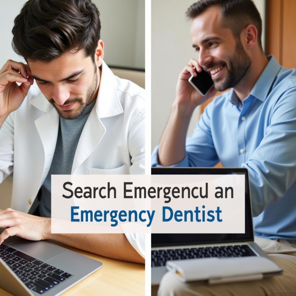 Searching for an emergency dentist online and through recommendations