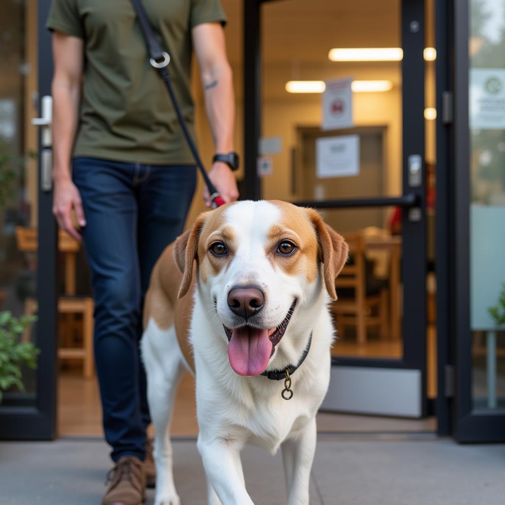 Happy Dog Leaving Arcadia Animal Hospital