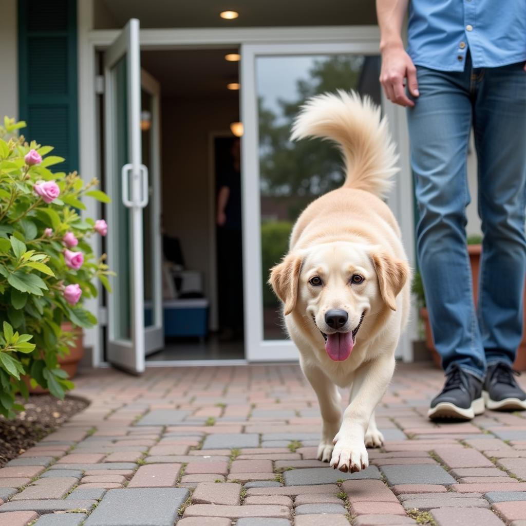 Happy Dog Leaving Hempstead Animal Hospital