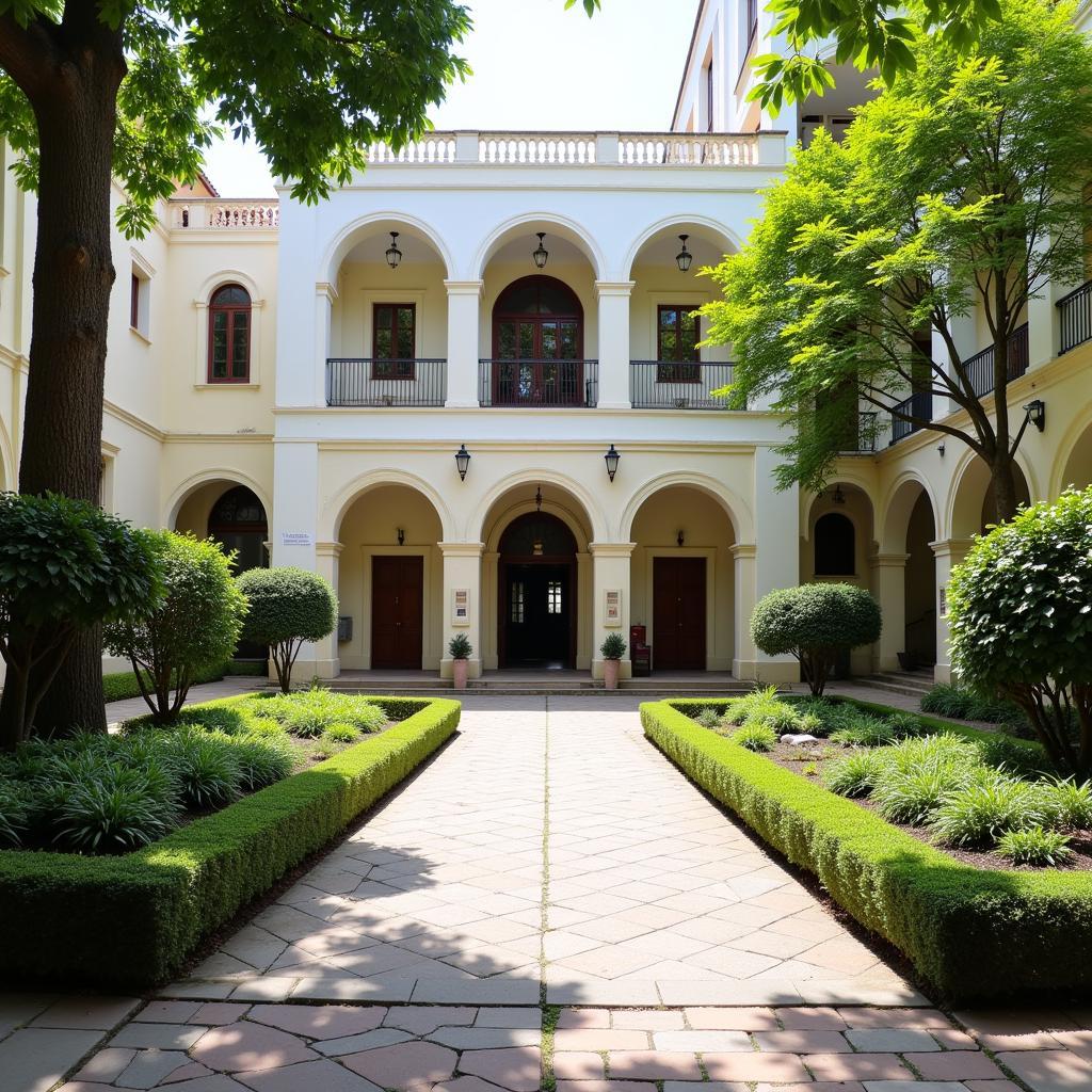 Tranquil courtyard of Hospital de la Caridad