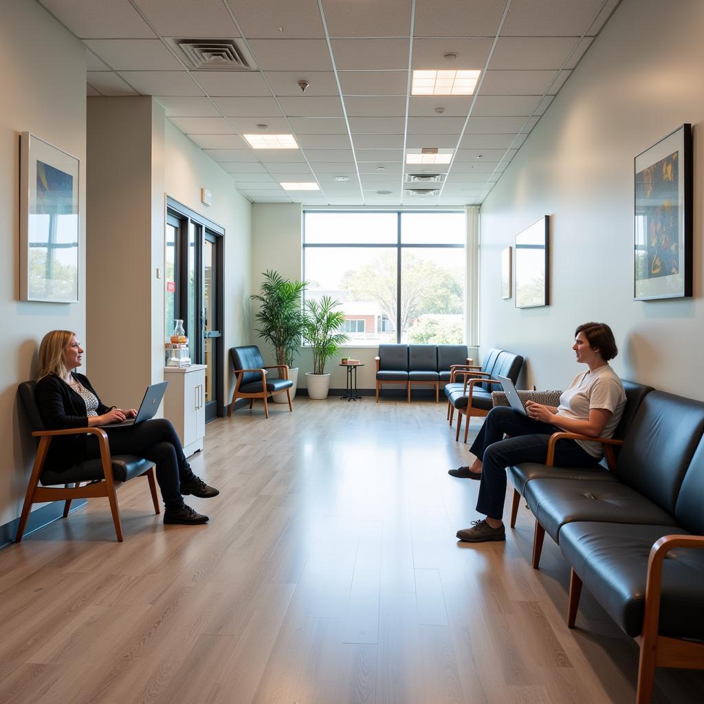 Comfortable and welcoming hospital waiting area