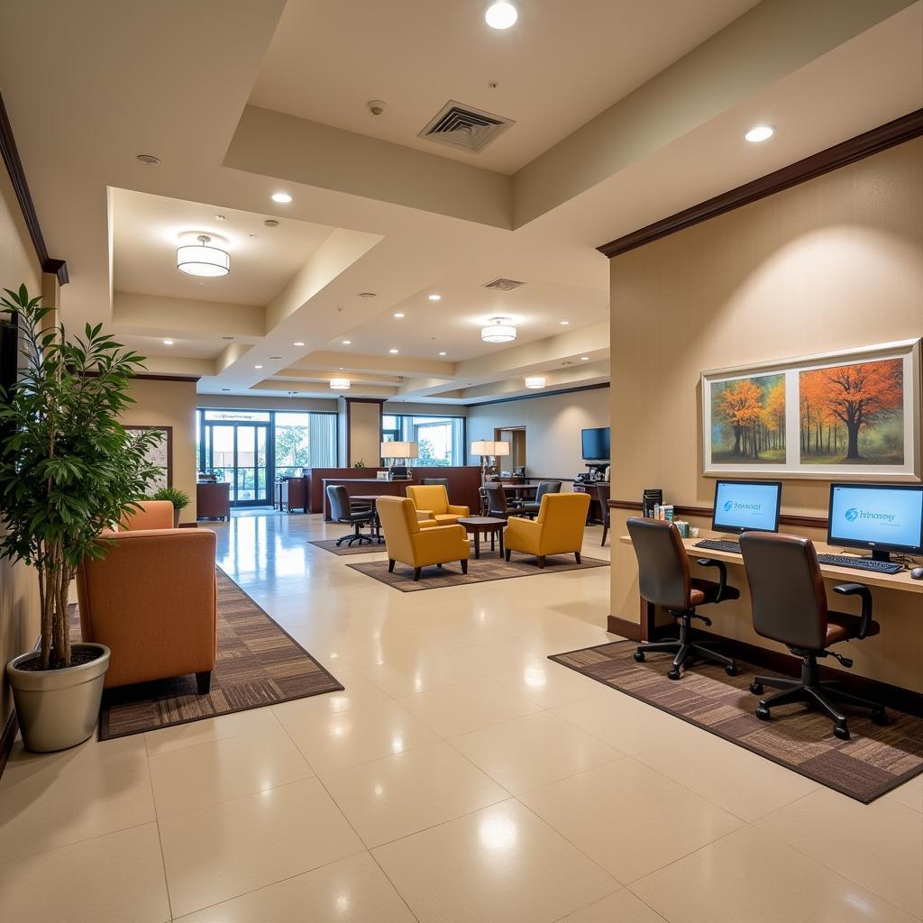 Hotel Lobby with Amenities Near St. Vincent's