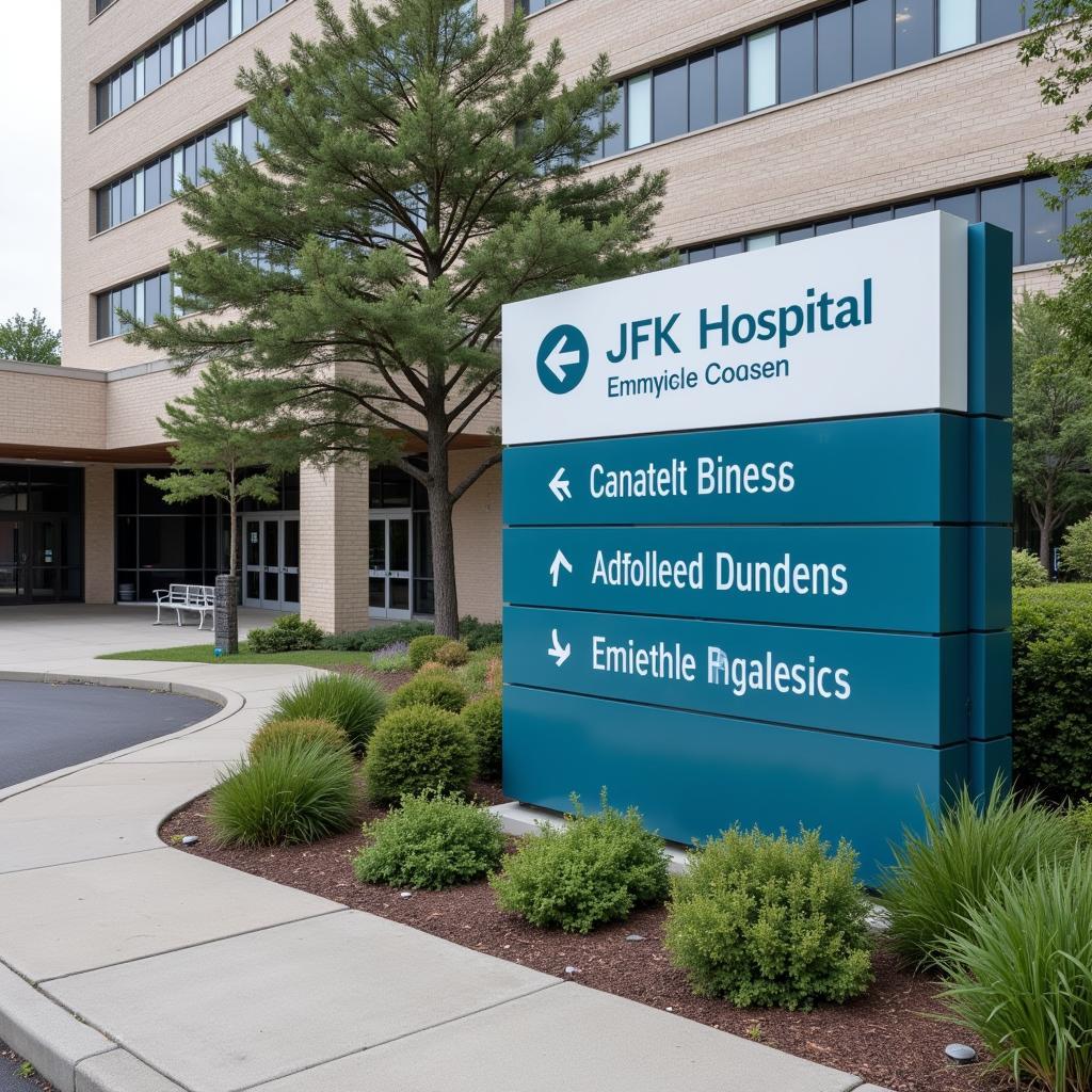 JFK Hospital Entrance Signage